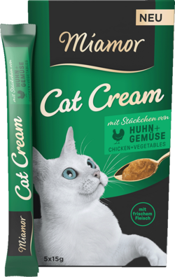 Cat Snack (Cream) - Huhn + Gemüse-Cream - Schachtel - 5x15g