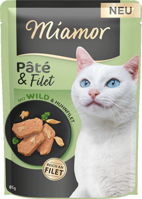 Miamor Pate und Filet Pâté mit Wild und Huhnfilet 85g