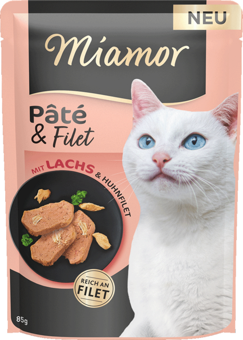 Miamor Pate und Filet Pâté mit Lachs und Huhnfilet 85g