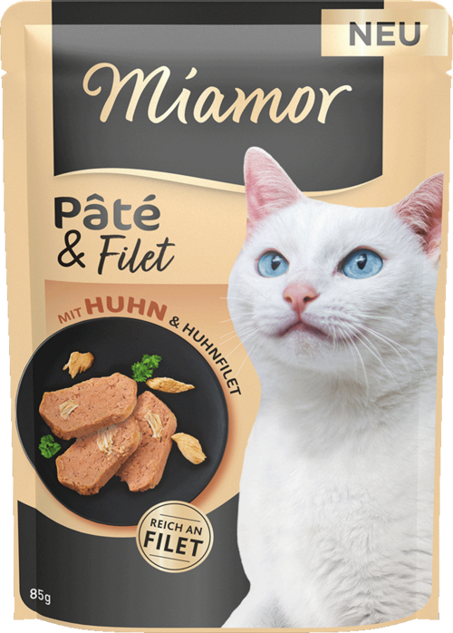 Miamor Pate und Filet Pâté mit Huhn und Huhnfilet 85g