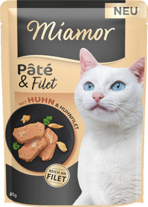 Miamor Pate und Filet Pâté mit Huhn und Huhnfilet 85g